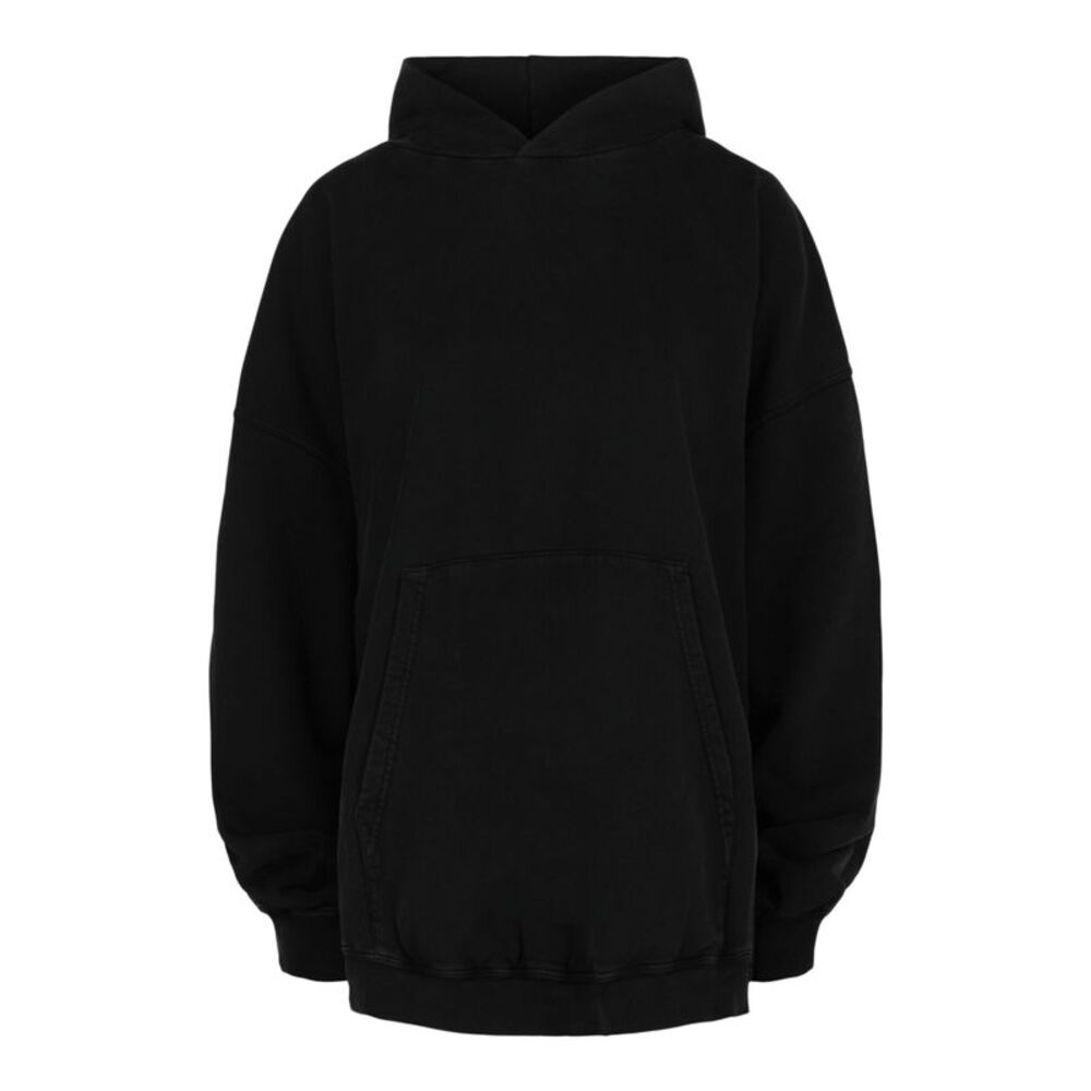 Balenciaga Oversized Crystal Embellished Logo Hoodie Black Womens